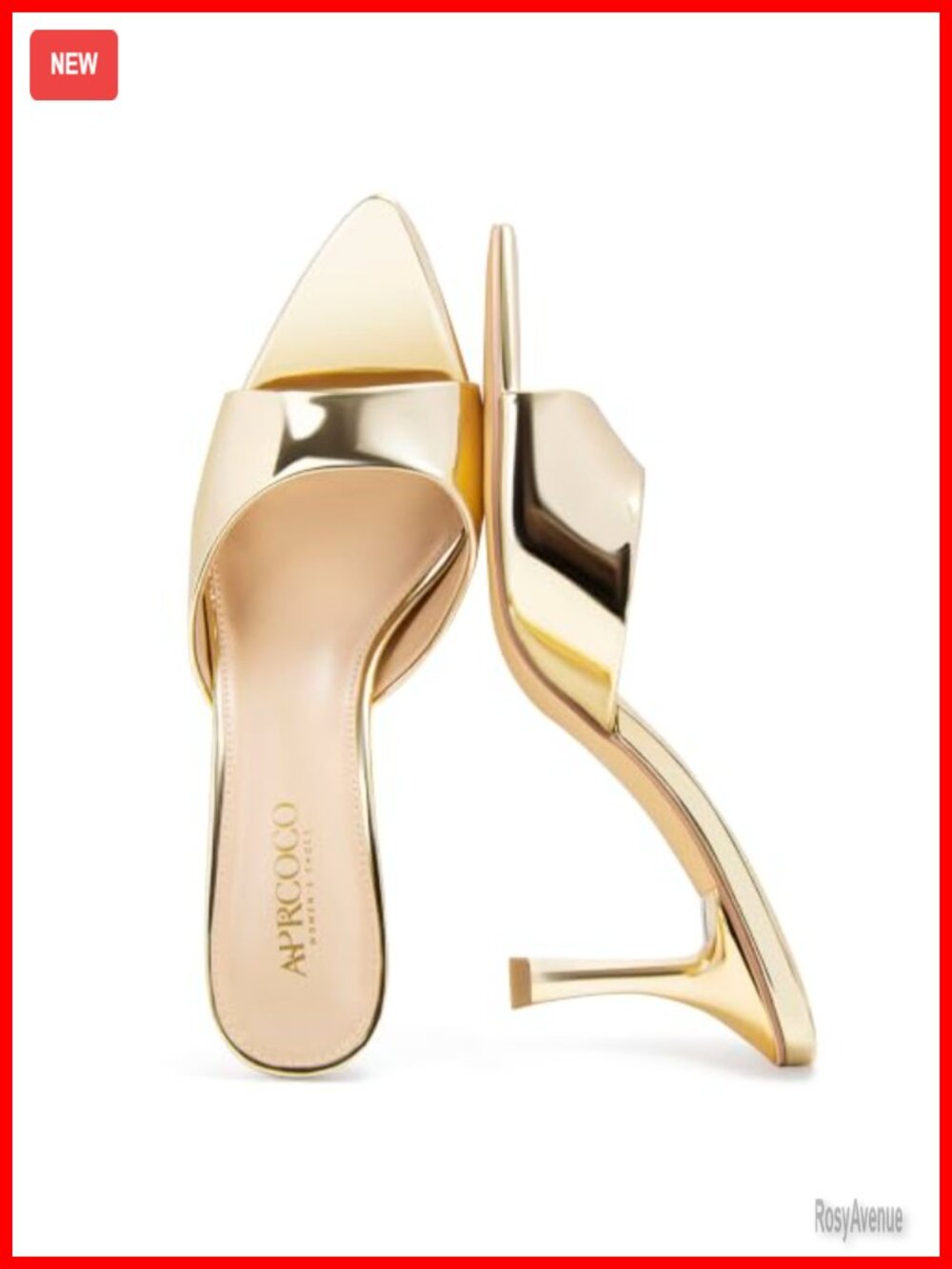 Faux Leather Stiletto Heeled Mules Slip On Open Toe Party Dress Shoes